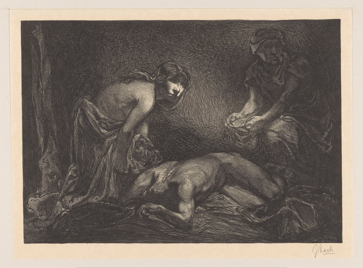 Judith og tjenestepige med hoved og krop af Holofernes af Johannes Josephus Aarts (signed by artist)