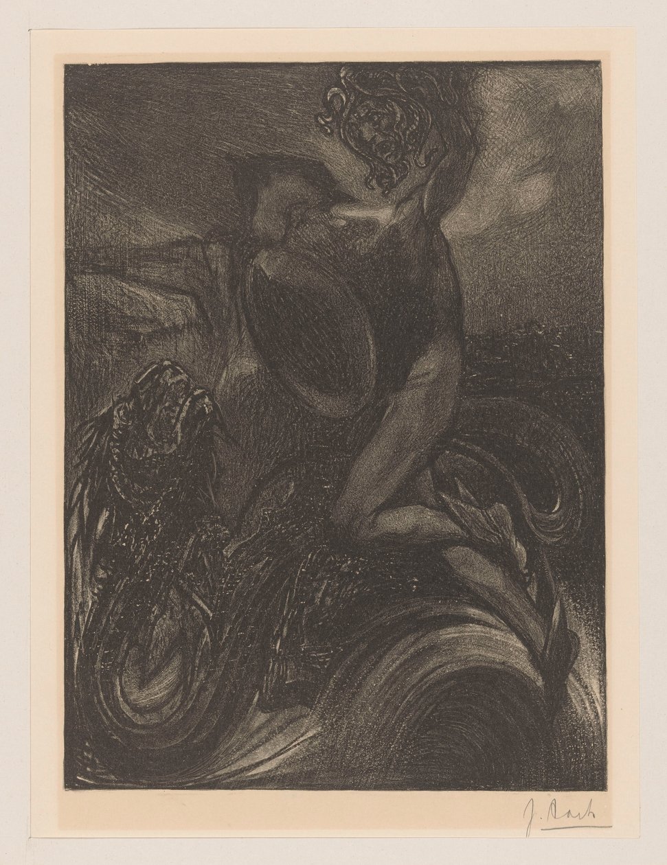 Perseus og havmonsteret af Johannes Josephus Aarts (signed by artist)