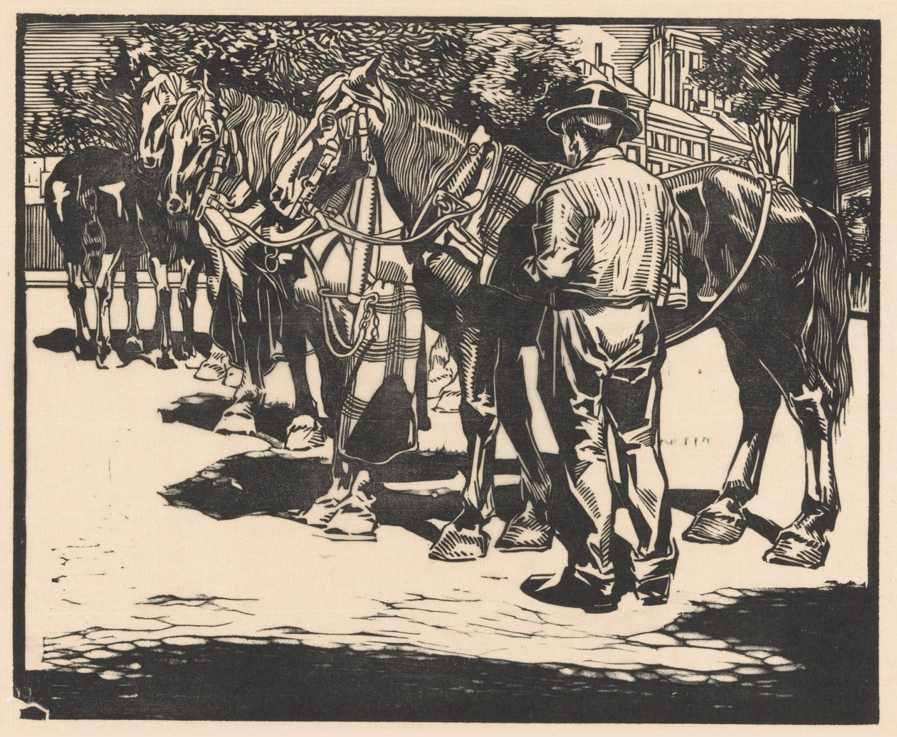 Ride heste på en firkant af Johannes Josephus Aarts (signed by artist)