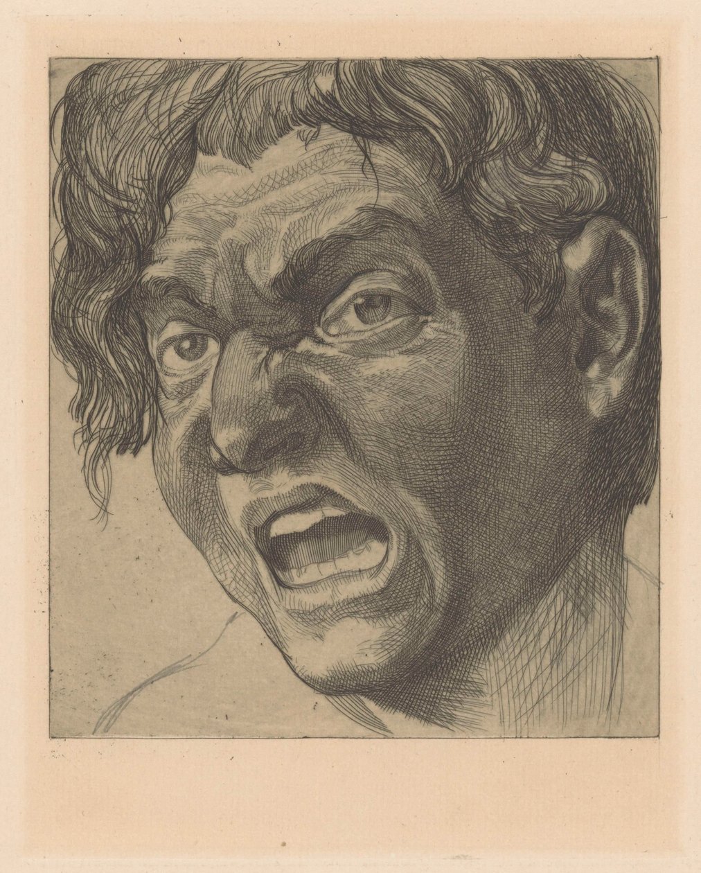 Gapende mand af Johannes Josephus Aarts