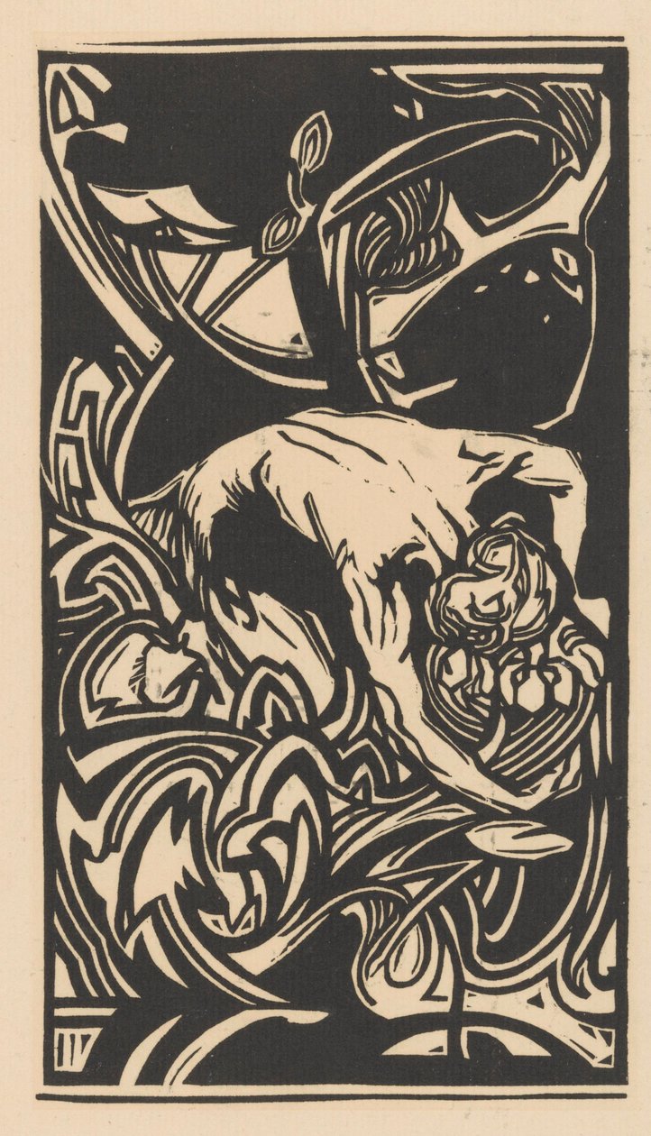 Knælende figur mellem planter af Johannes Josephus Aarts