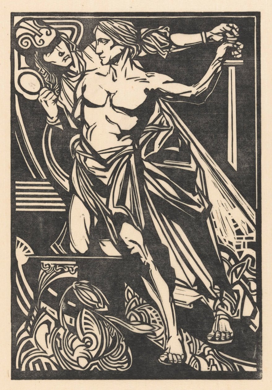 Mand og kvinde med sværd og spejl af Johannes Josephus Aarts