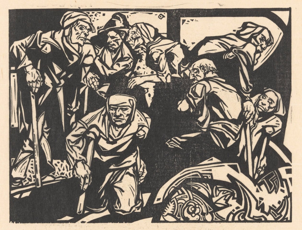 Mænd med krykker af Johannes Josephus Aarts