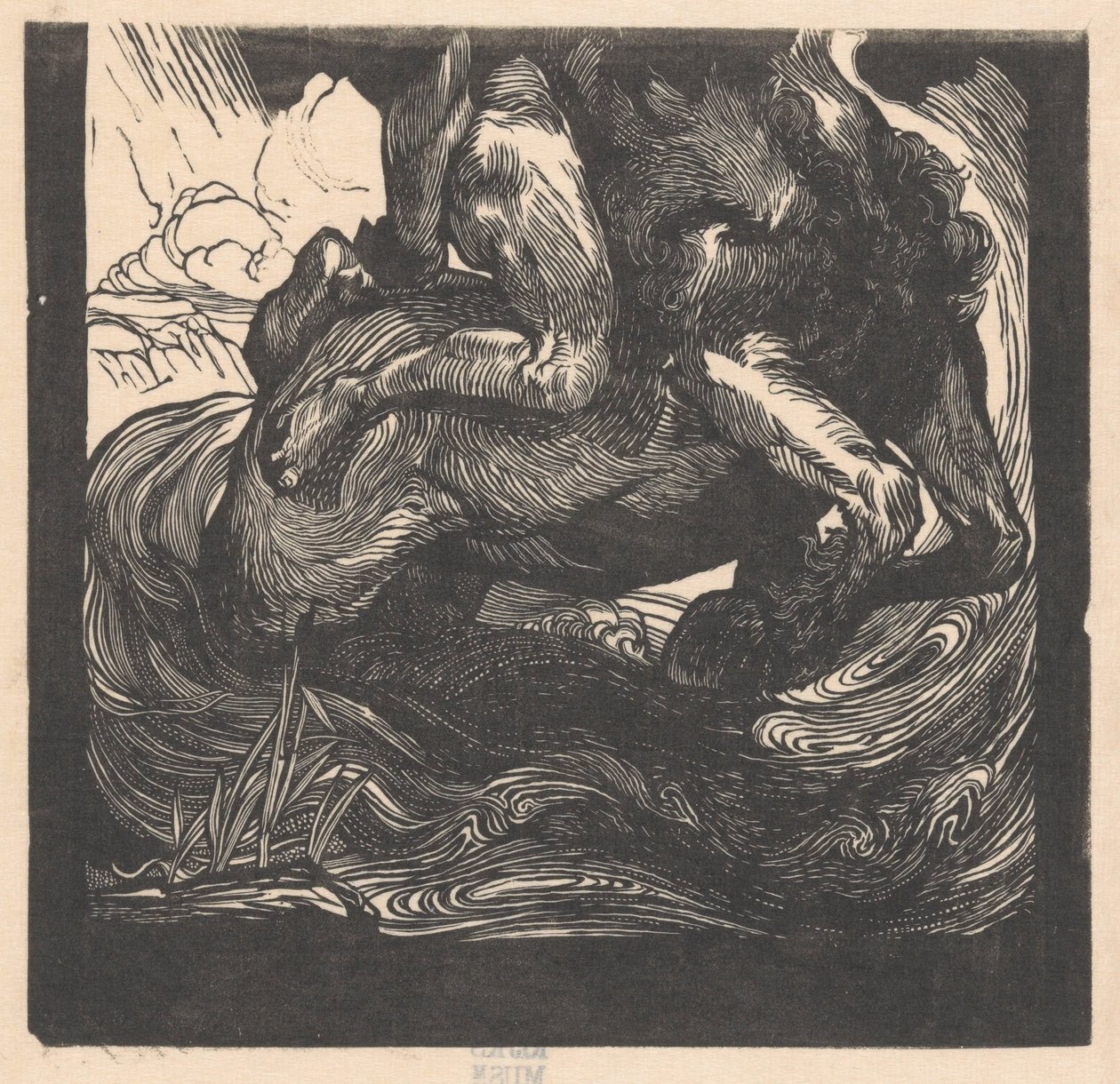 Nederste halvdel af en kentaur af Johannes Josephus Aarts