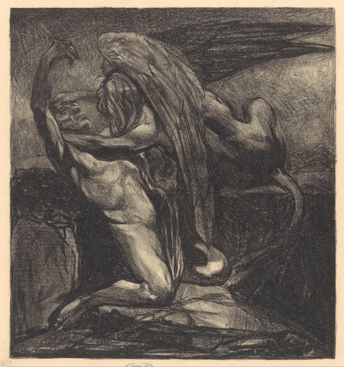 Sphinx med livløs mand af Johannes Josephus Aarts
