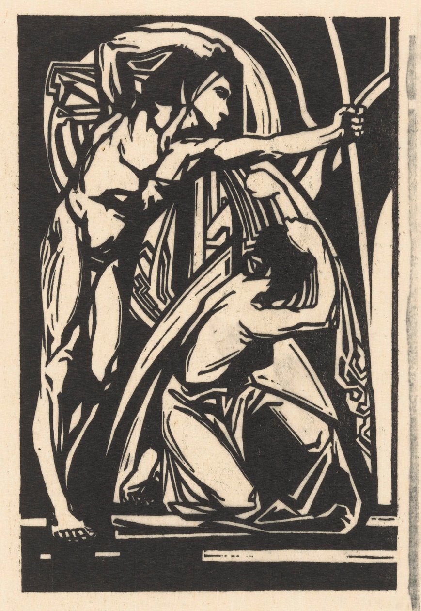 Stående mand og knælende kvinde af Johannes Josephus Aarts