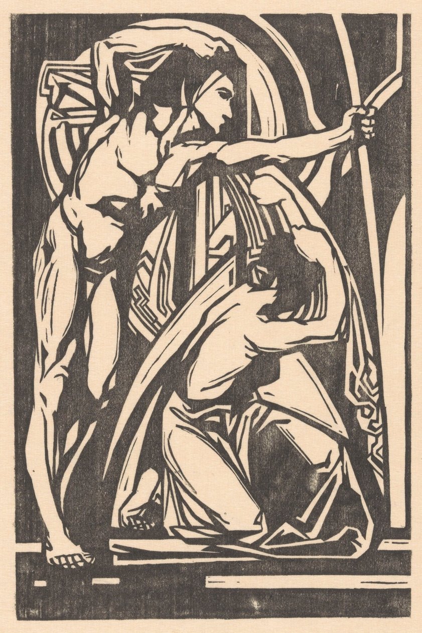 Stående mand og knælende kvinde af Johannes Josephus Aarts