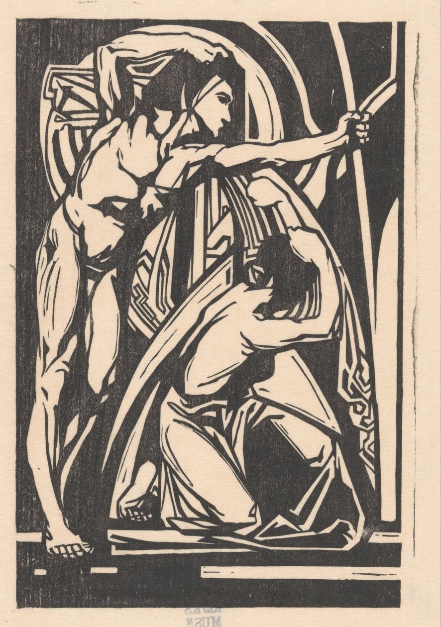 Stående mand og knælende kvinde af Johannes Josephus Aarts