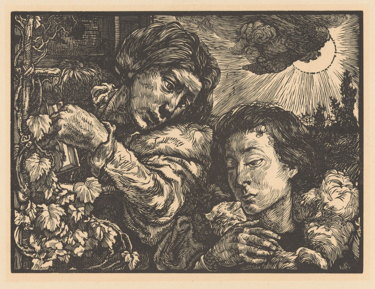 To kvinder ved en vinstok af Johannes Josephus Aarts