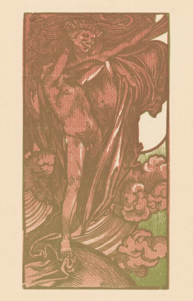 Kvinde og dreng i skyerne af Johannes Josephus Aarts