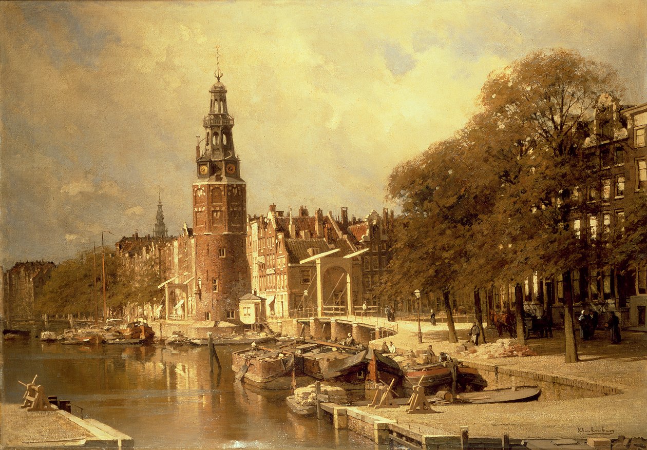 Udsigt over Kalk Market, Amsterdam af Johannes Karel Christian Klinkenberg