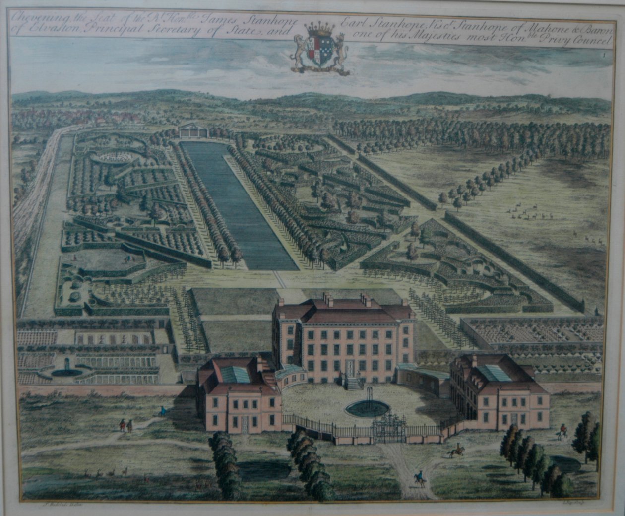 Et kobberstik af Chevening af Johannes Kip (d.1722) efter Thomas Badeslade (d.1742), udgivet (i History of Kent) 1719 af John Harris af Johannes Kip