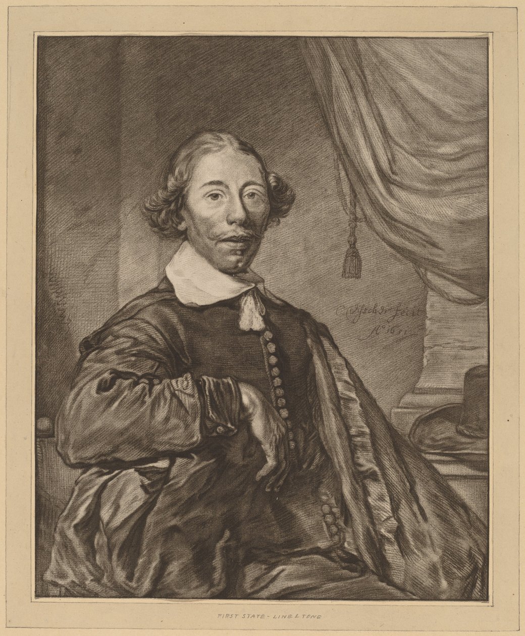 Portræt af en siddende mand, 1771. af Johannes Kornlein