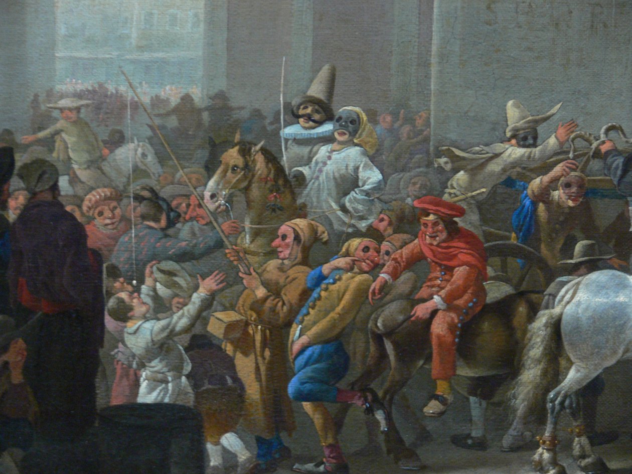 Karneval i Rom detalje, ca. 1650 af Johannes Lingelbach