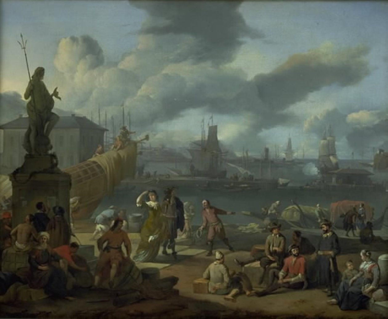 Southern Harbour blandt klipper af Johannes Lingelbach