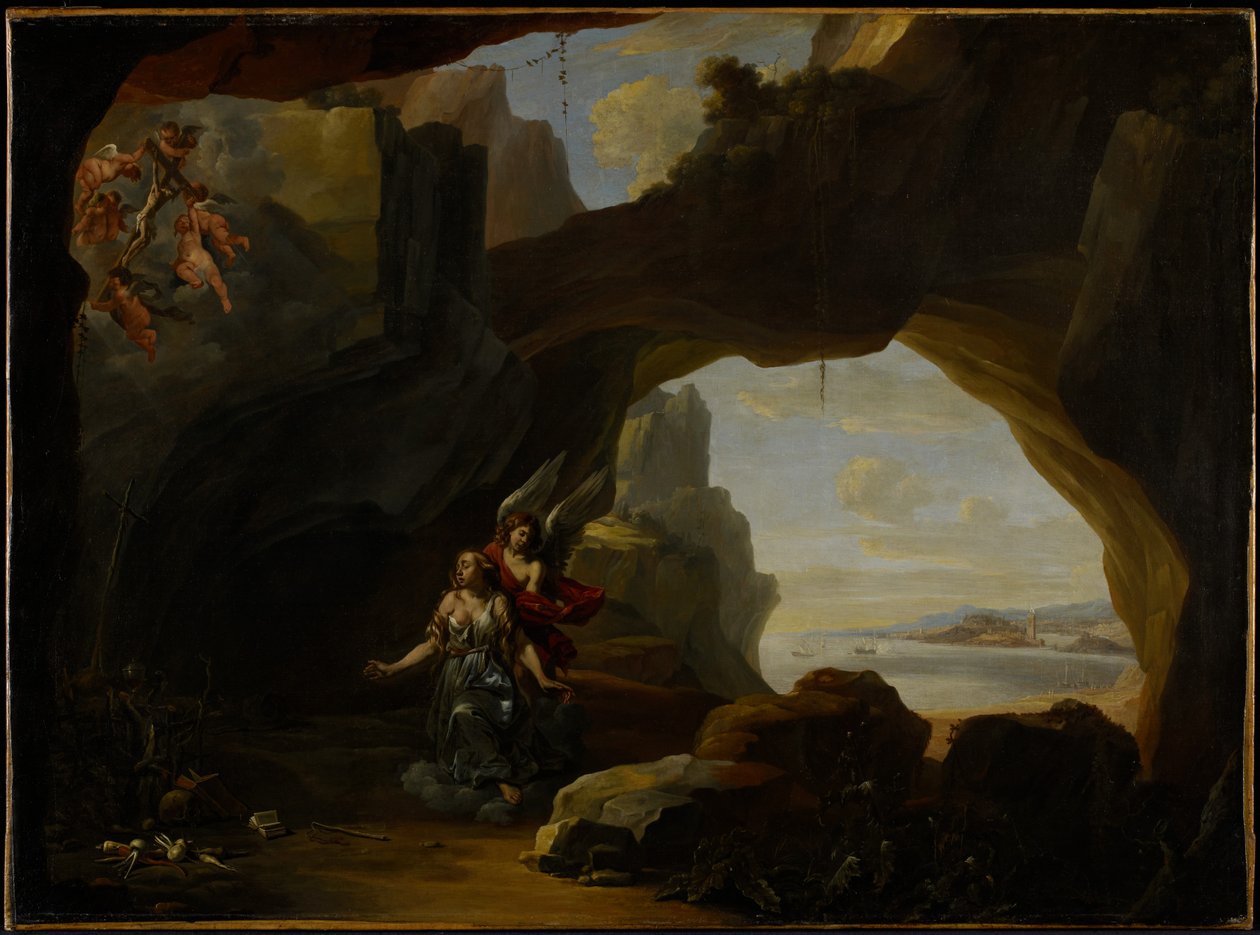 Magdalen i en hule, ca. 1650 af Johannes Lingelbach