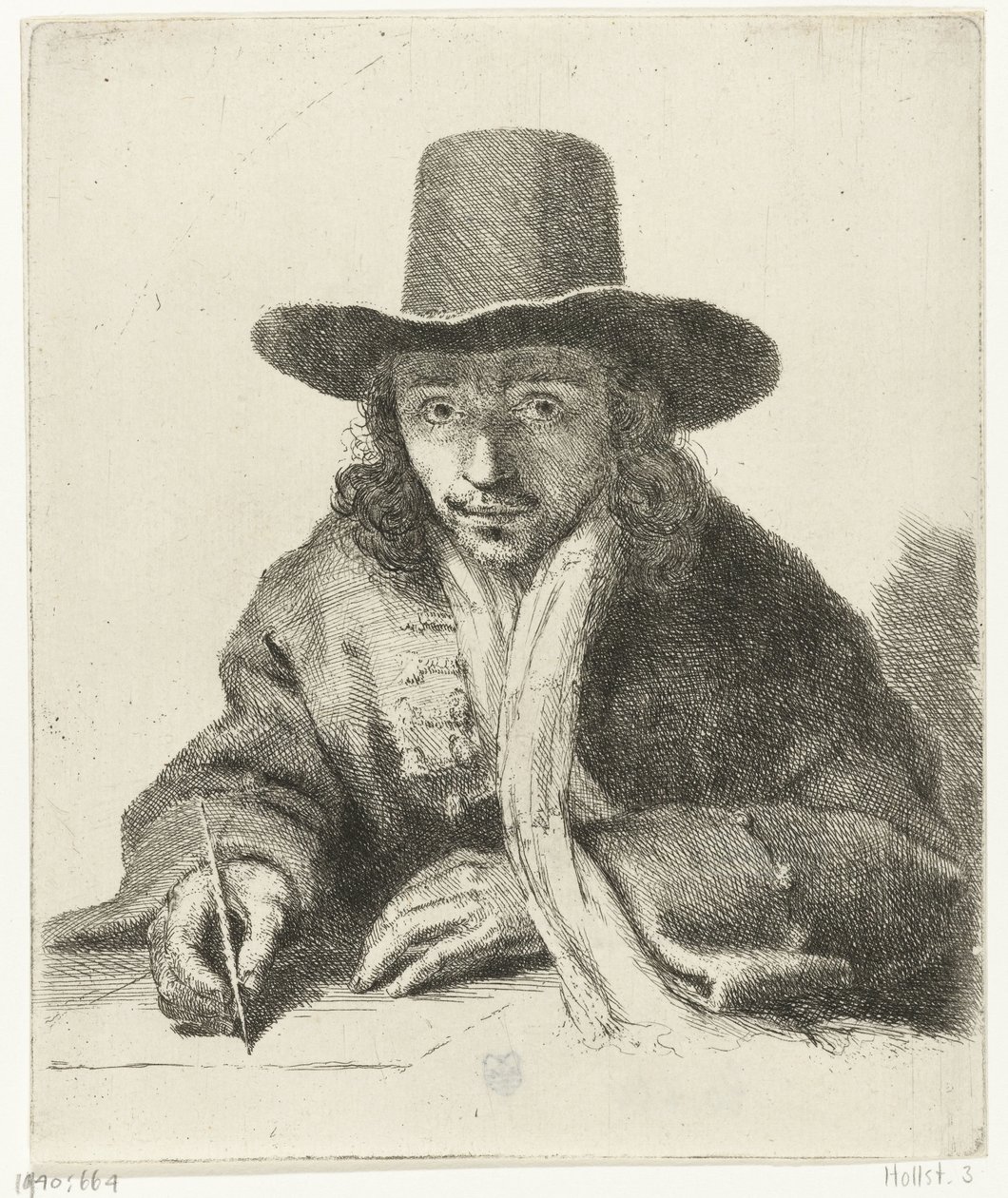 Selvportræt af Johannes Lutma, tegning af Johannes  Lutma