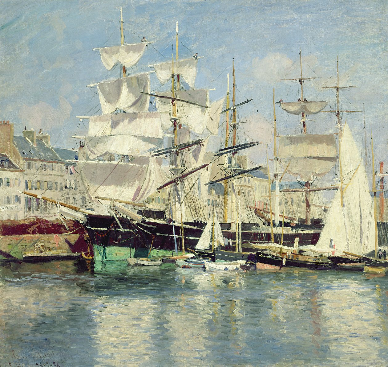 Kvadratisk - Riggere i Le Havre, 1886 af Johannes Martin Grimelund