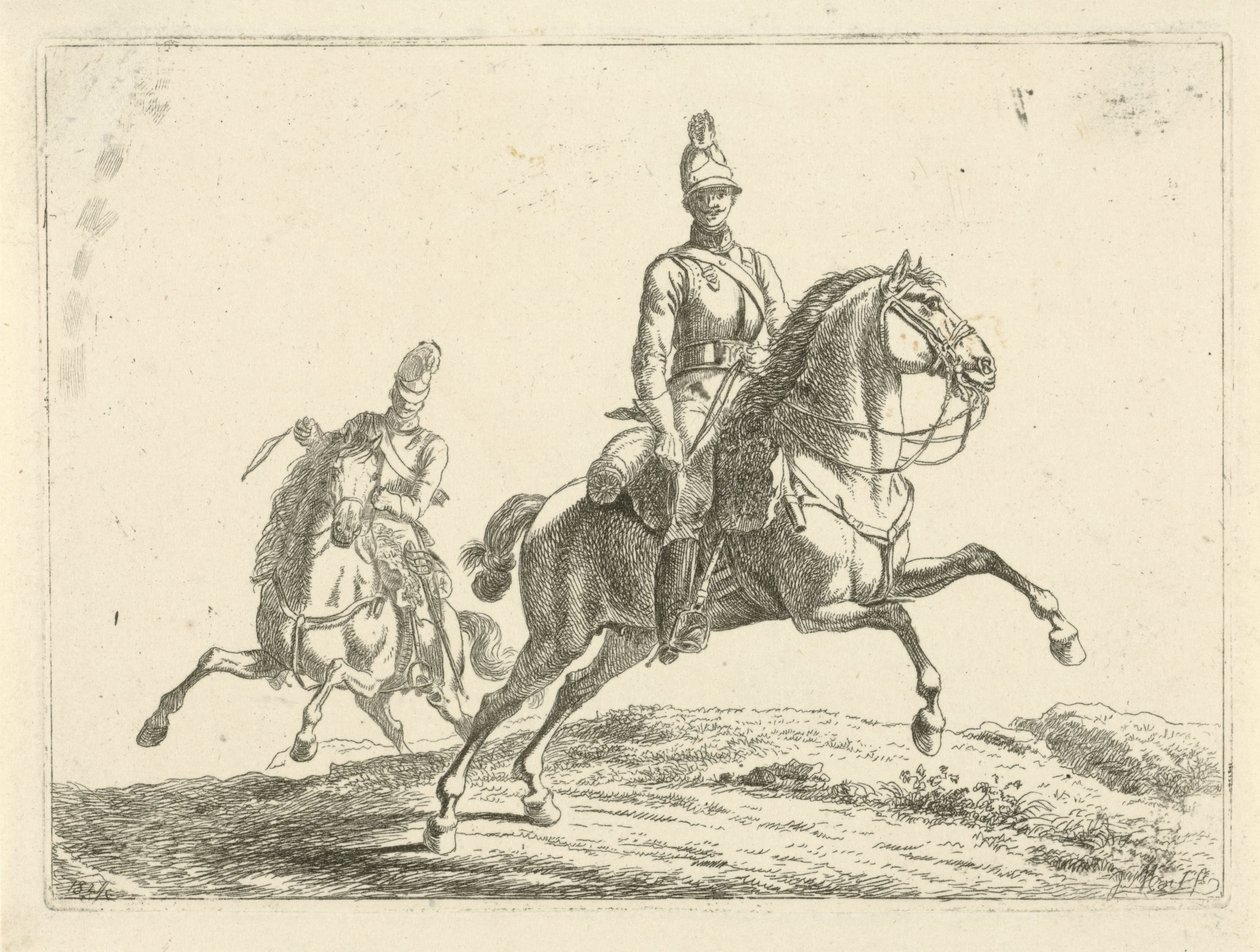 To soldater til hest af Johannes Mock