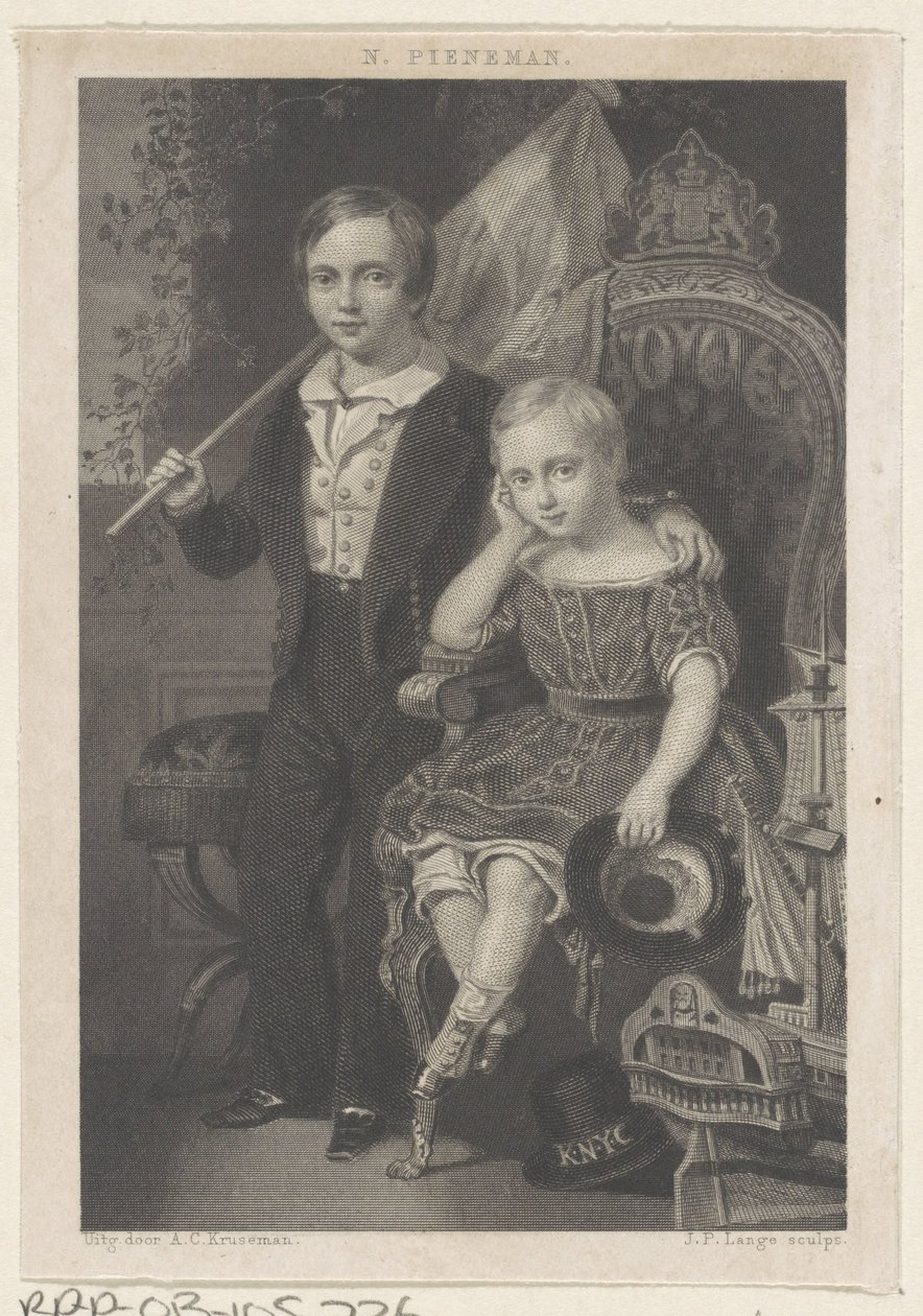 Portræt af William, Prins af Holland, og Maurits, Prins af Holland af Johannes Philippus Lange