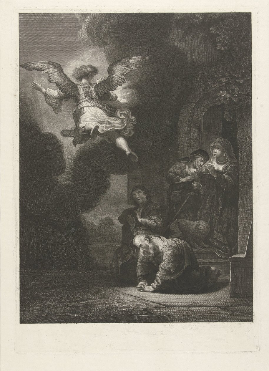 Englen forlader Tobias og hans familie af Johannes Pieter de Frey