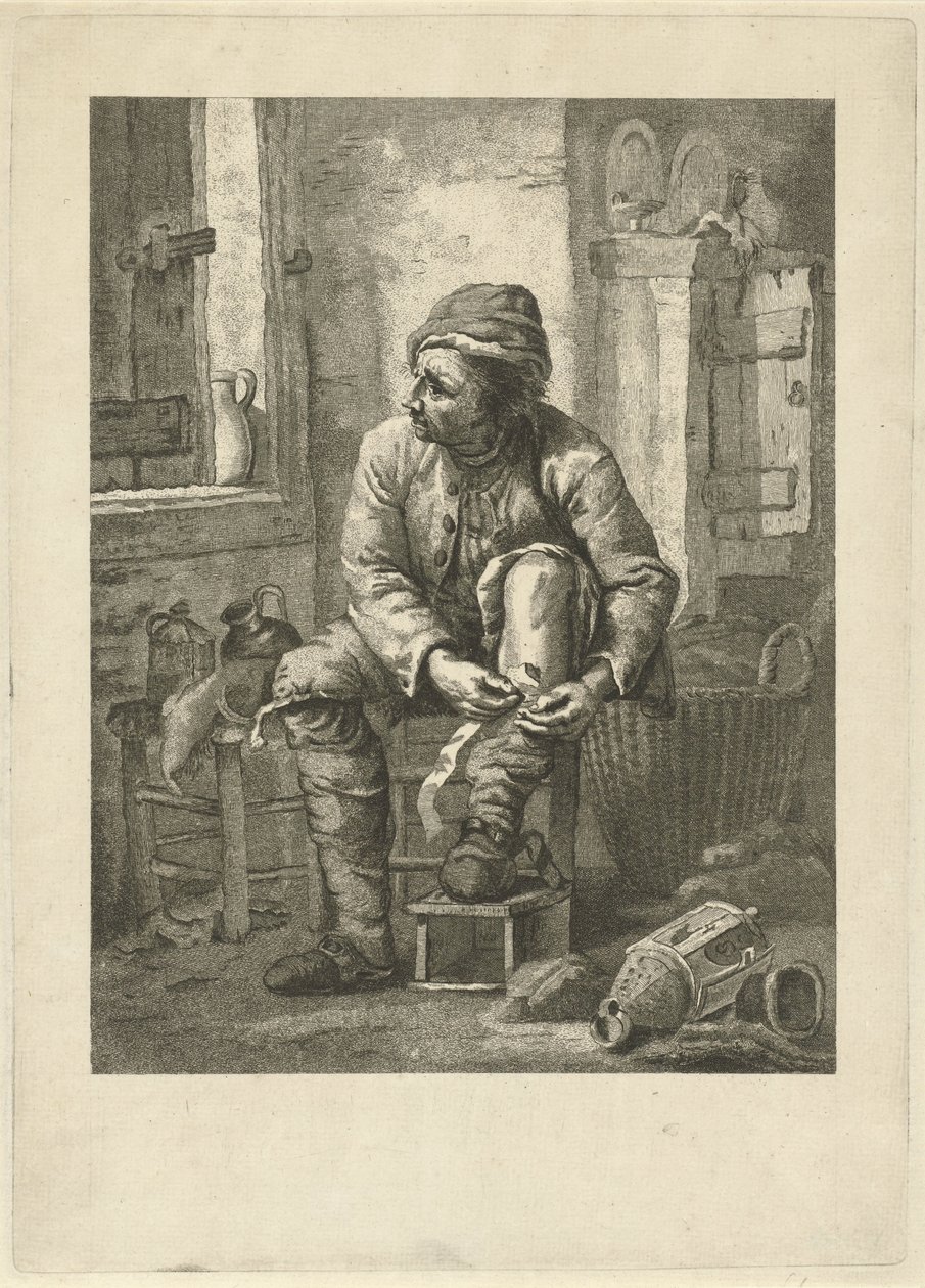 Mand binder sit ben af Johannes Schoenmakers