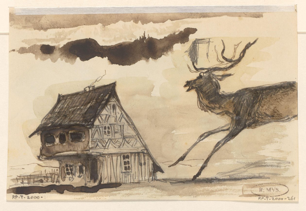 Hus og rådyr af Johannes Tavenraat