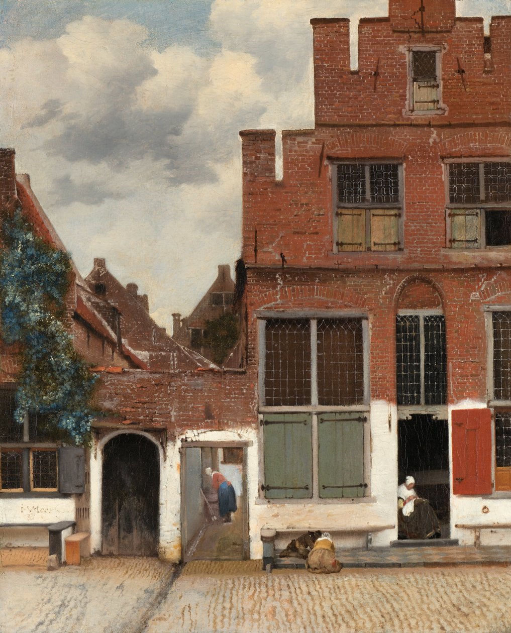 Hollandsk: Udsigt over huse i Delft, kendt som 