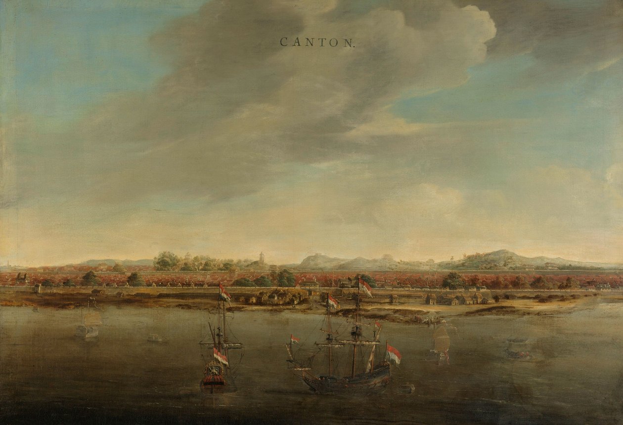 Udsigt over kantonen i Kina, ca. 1662-3 af Johannes Vinckeboons