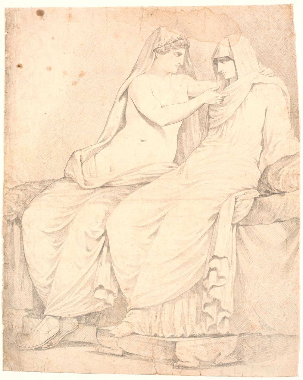 Detaille af "Det Aldobrandinske Bryllup" af Johannes Wiedewelt