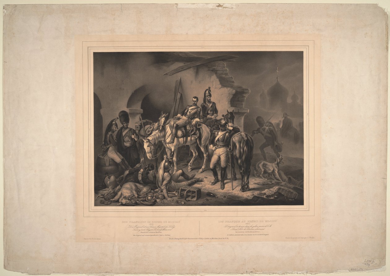 Den franske hær i Kreml i Moskva, 1830 af Johannes Woelffle