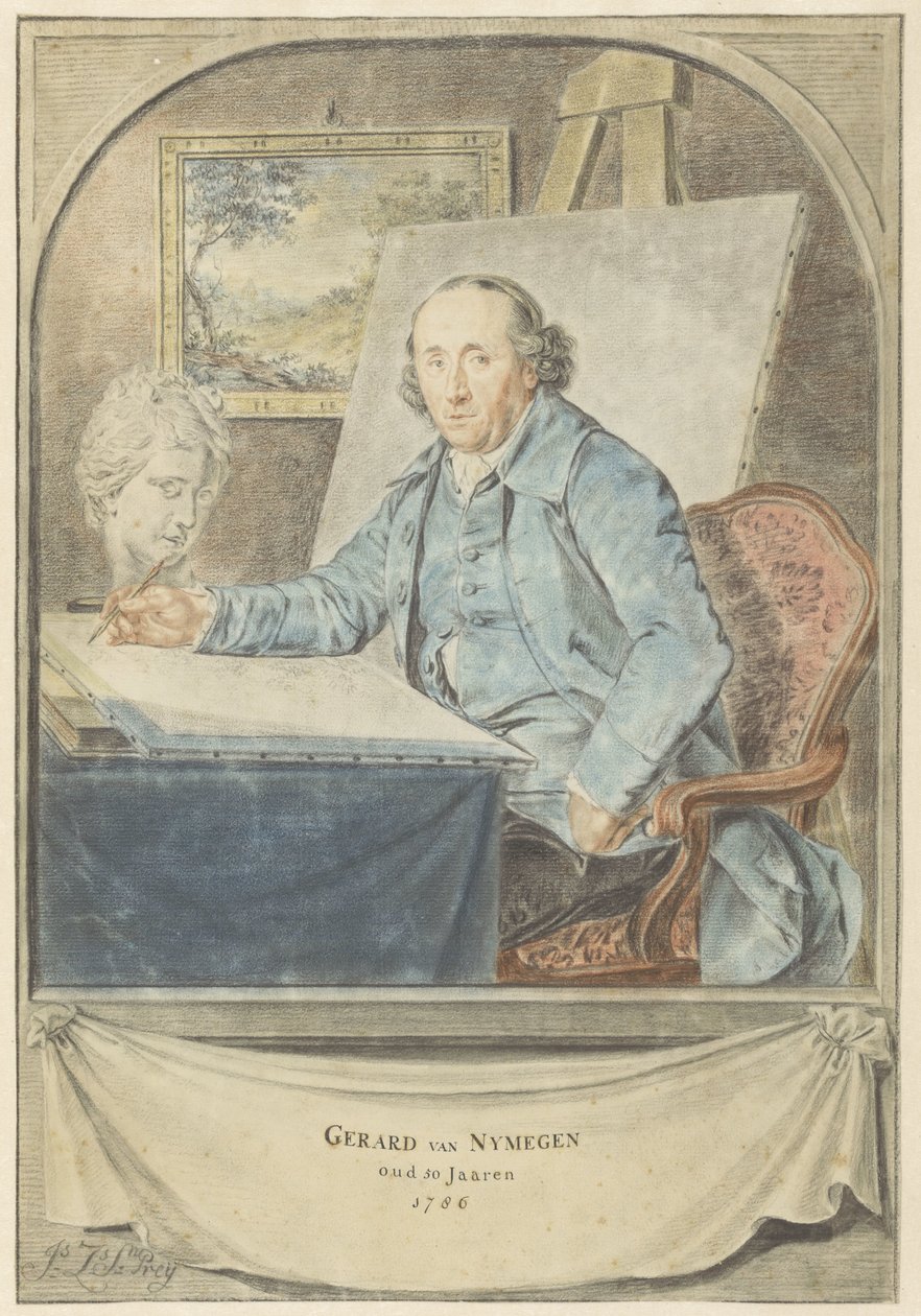 Portræt af Gerard van Nijmegen af Johannes Zacharias Simon Prey