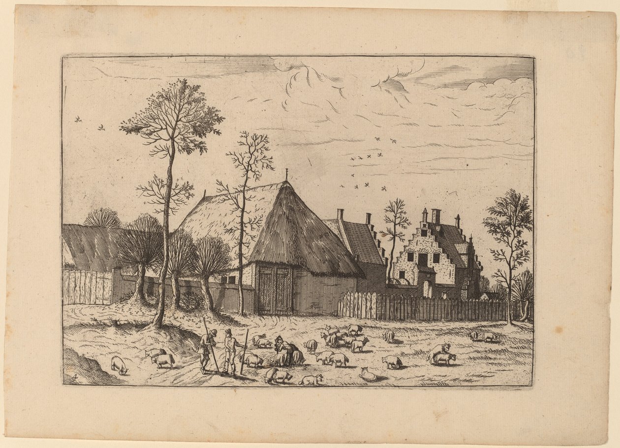 Skur med Sommerhus af Johannes and Lucas van Doetechum after Master of the Small Landscapes
