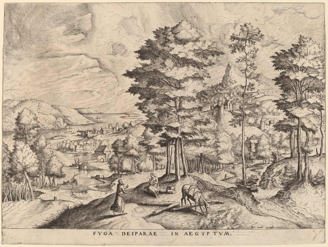 Flugten til Egypten af Johannes and Lucas van Doetechum after Pieter Bruegel the Elder
