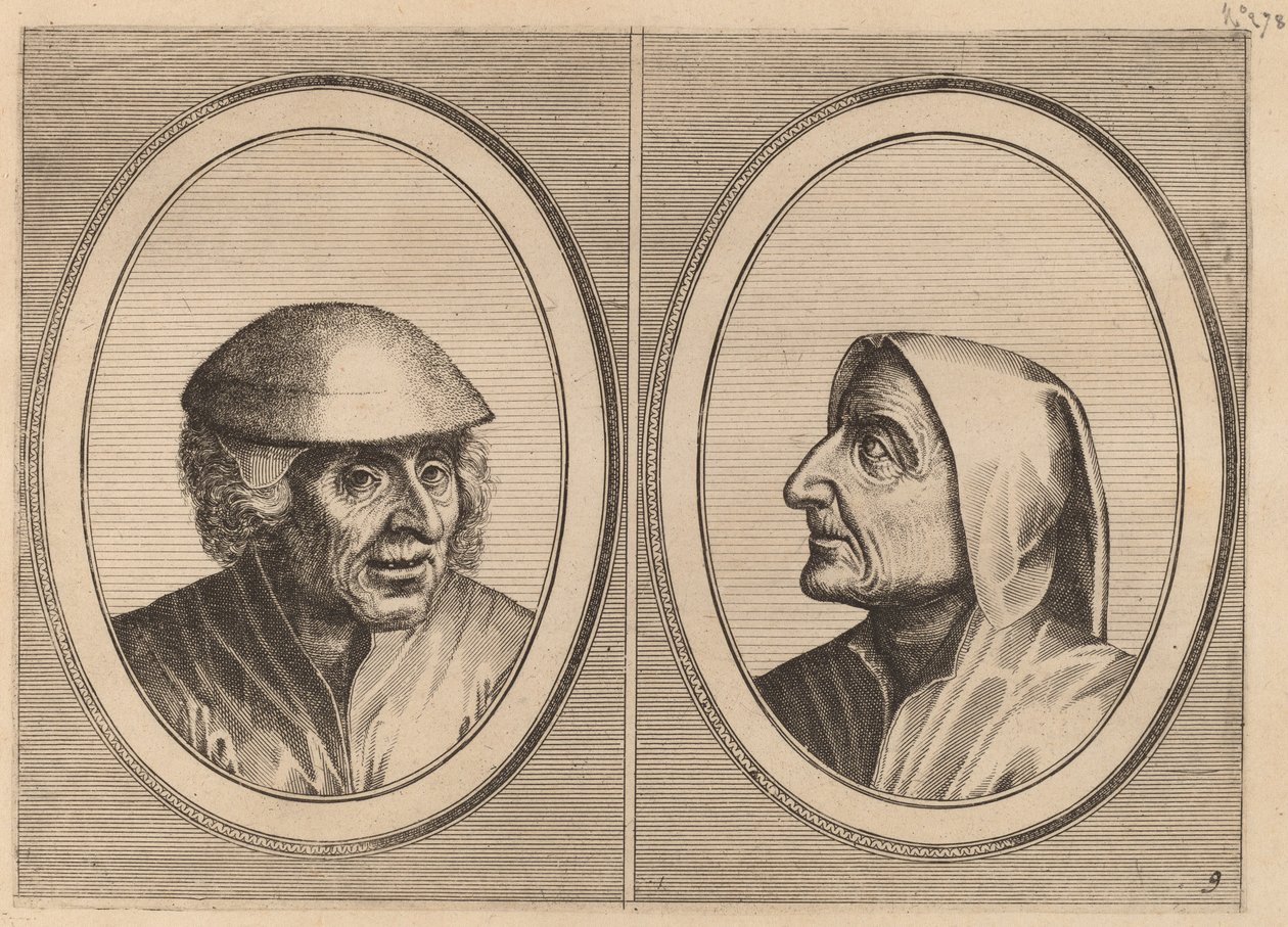 "Kees Geldt-sack" og "Kaarighe Truy" af Johannes and Lucas van Doetechum after Pieter Bruegel the Elder
