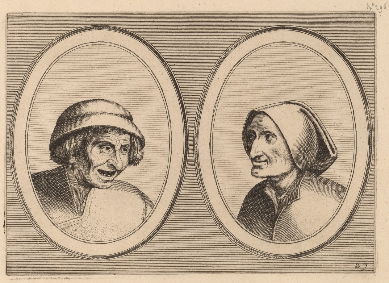 "Keesje Licht-hart" og "Verblinde Swaen" af Johannes and Lucas van Doetechum after Pieter Bruegel the Elder