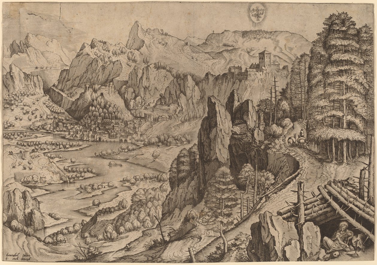 Den angrende Magdalene af Johannes and Lucas van Doetechum after Pieter Bruegel the Elder