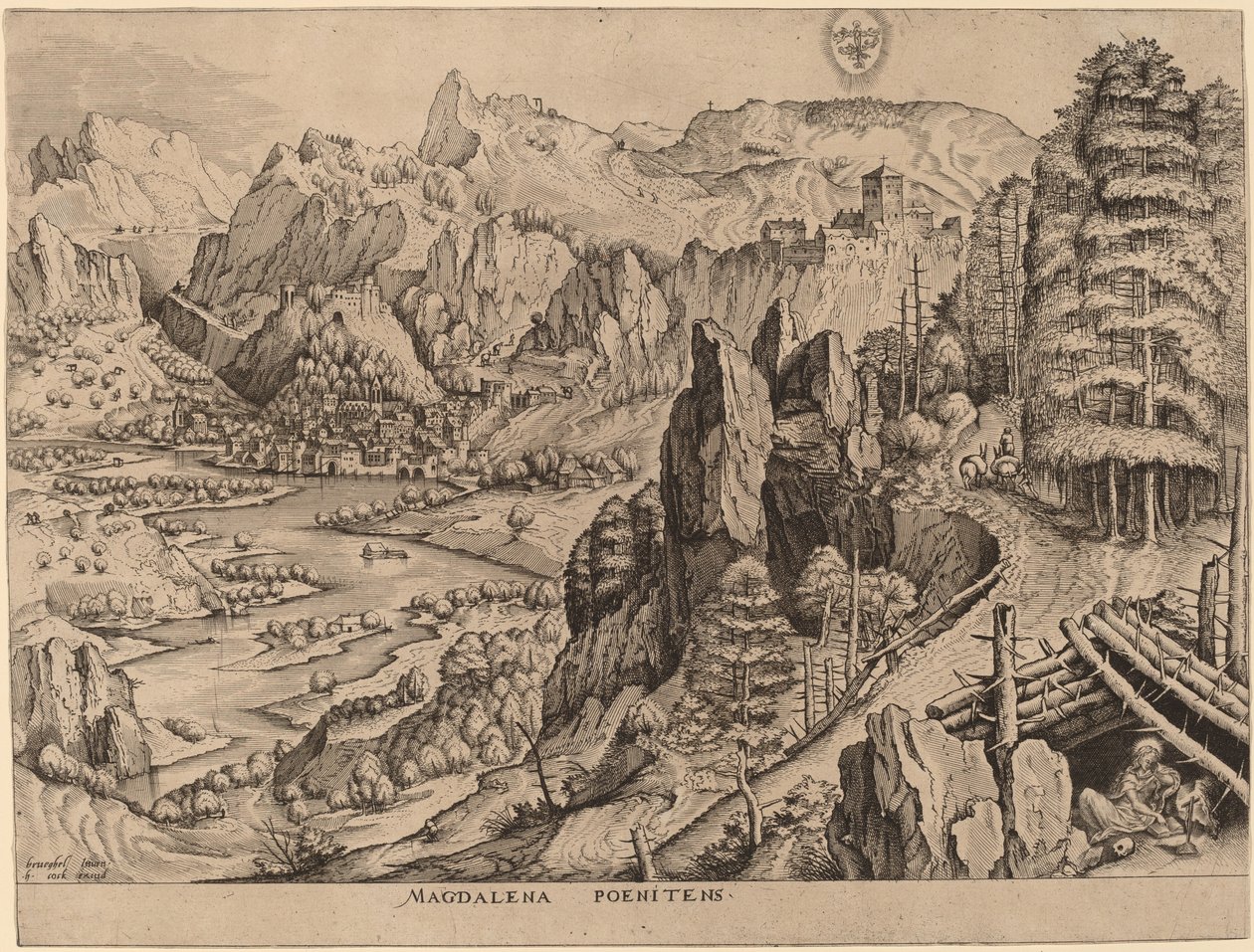 Den angrende Magdalene af Johannes and Lucas van Doetechum after Pieter Bruegel the Elder