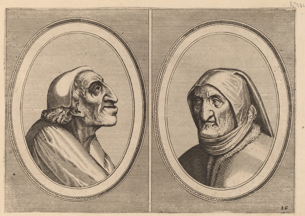 "Pater Muylaert" og "Mater Bille-bloots" af Johannes and Lucas van Doetechum after Pieter Bruegel the Elder