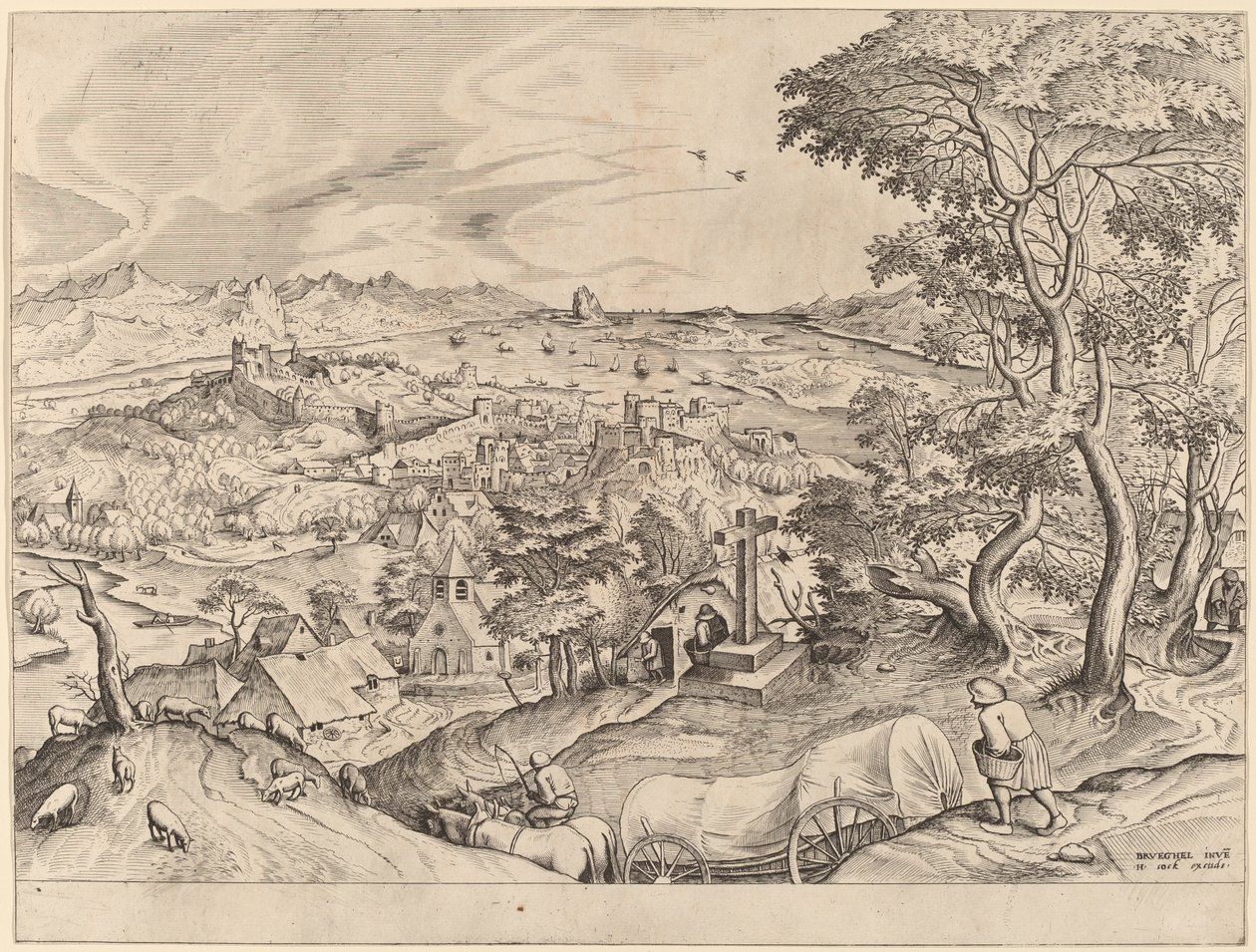 Den belgiske vogn af Johannes and Lucas van Doetechum after Pieter Bruegel the Elder