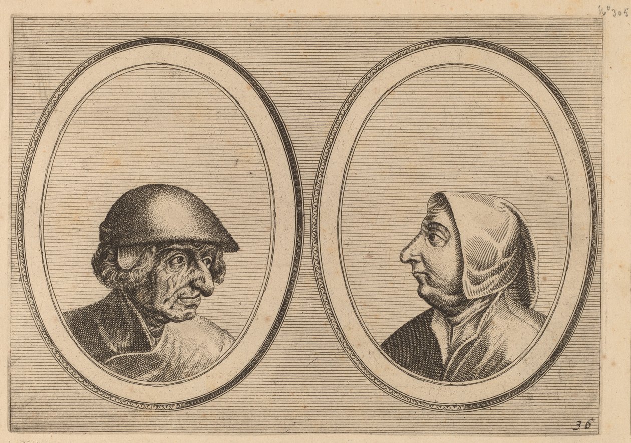 "Schonckje Wel-drocht" og "Pronckje Heel-volmaeckt" af Johannes and Lucas van Doetechum after Pieter Bruegel the Elder