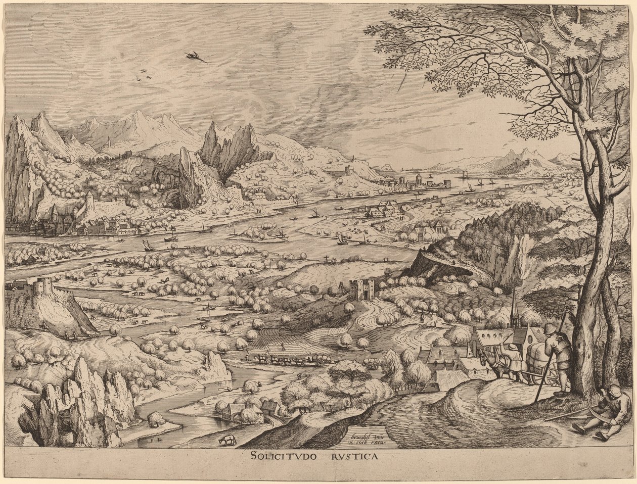 Rustikke bekymringer af Johannes and Lucas van Doetechum after Pieter Bruegel the Elder