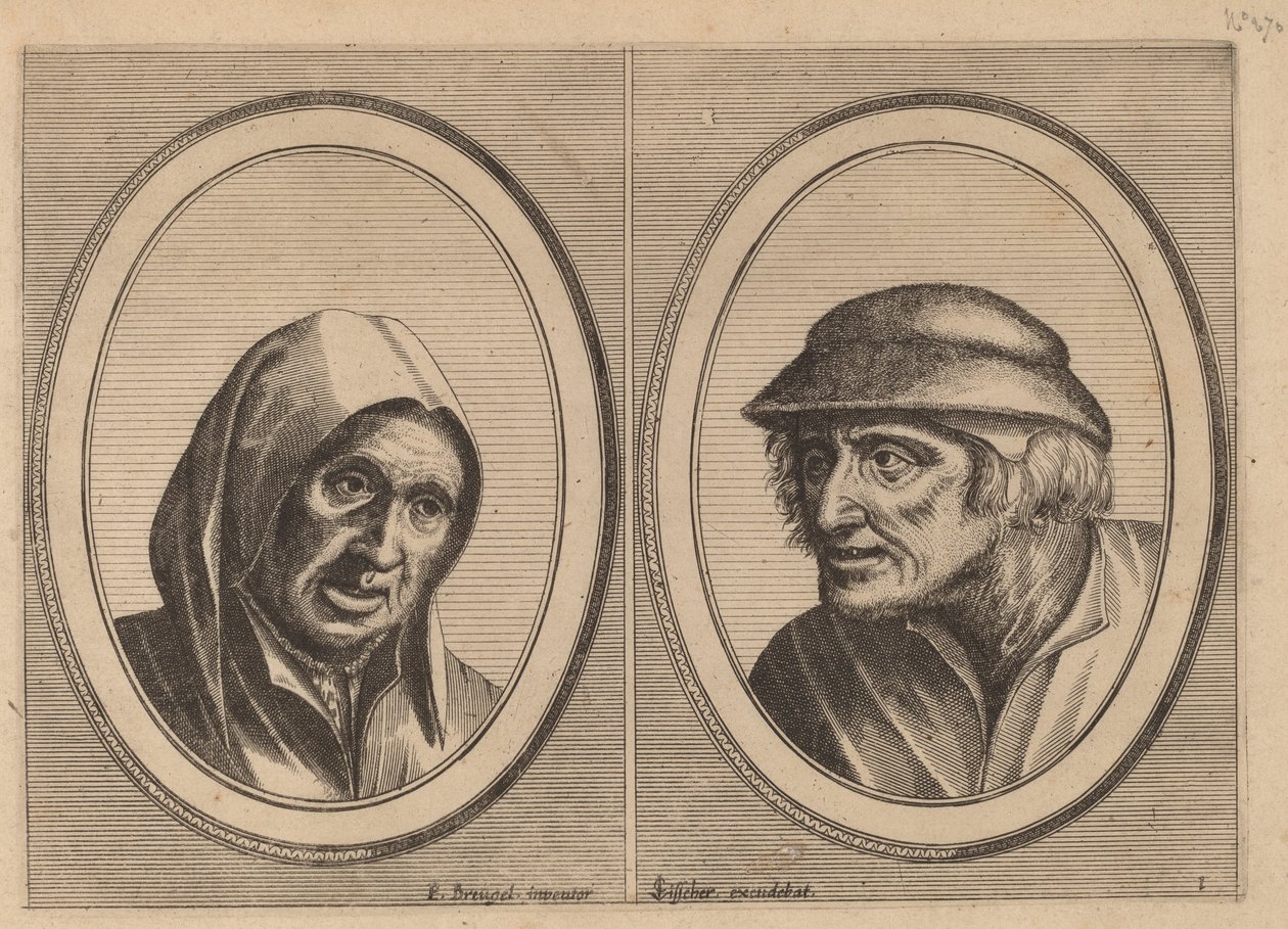 "Susanna Smuls" og "Leuye Joost" af Johannes and Lucas van Doetechum after Pieter Bruegel the Elder