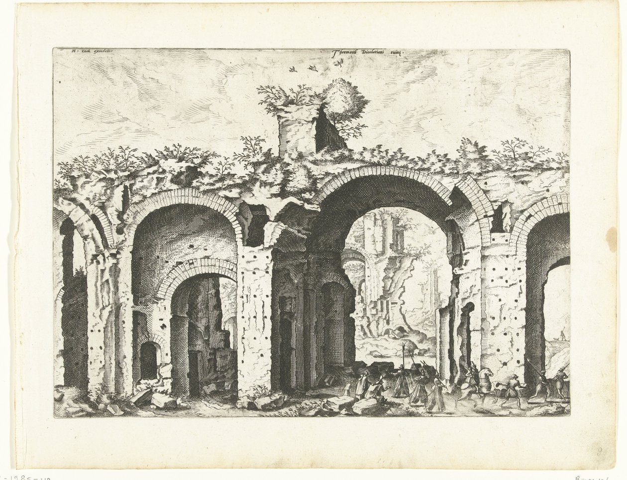 Anden udsigt over Diocletians bade Romerske ruiner, 1561 (serietitel) af Johannes of Lucas van Doetechum (attributed to)