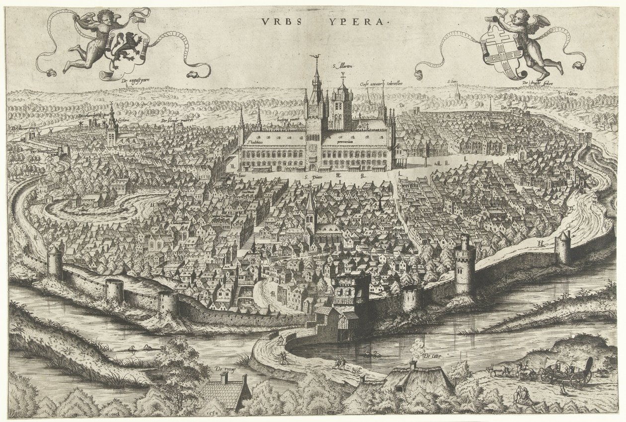 Udsigt over Ypres af Johannes of Lucas van Doetechum