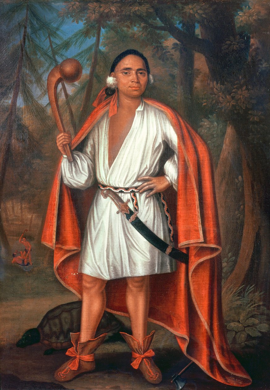 Etow Oh Koam, konge af flodnationerne, 1710 af Johannes or Jan Verelst
