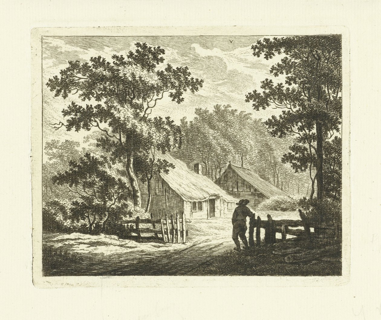 Landskab med gård og gård med hegn af Johannes van Cuylenburgh