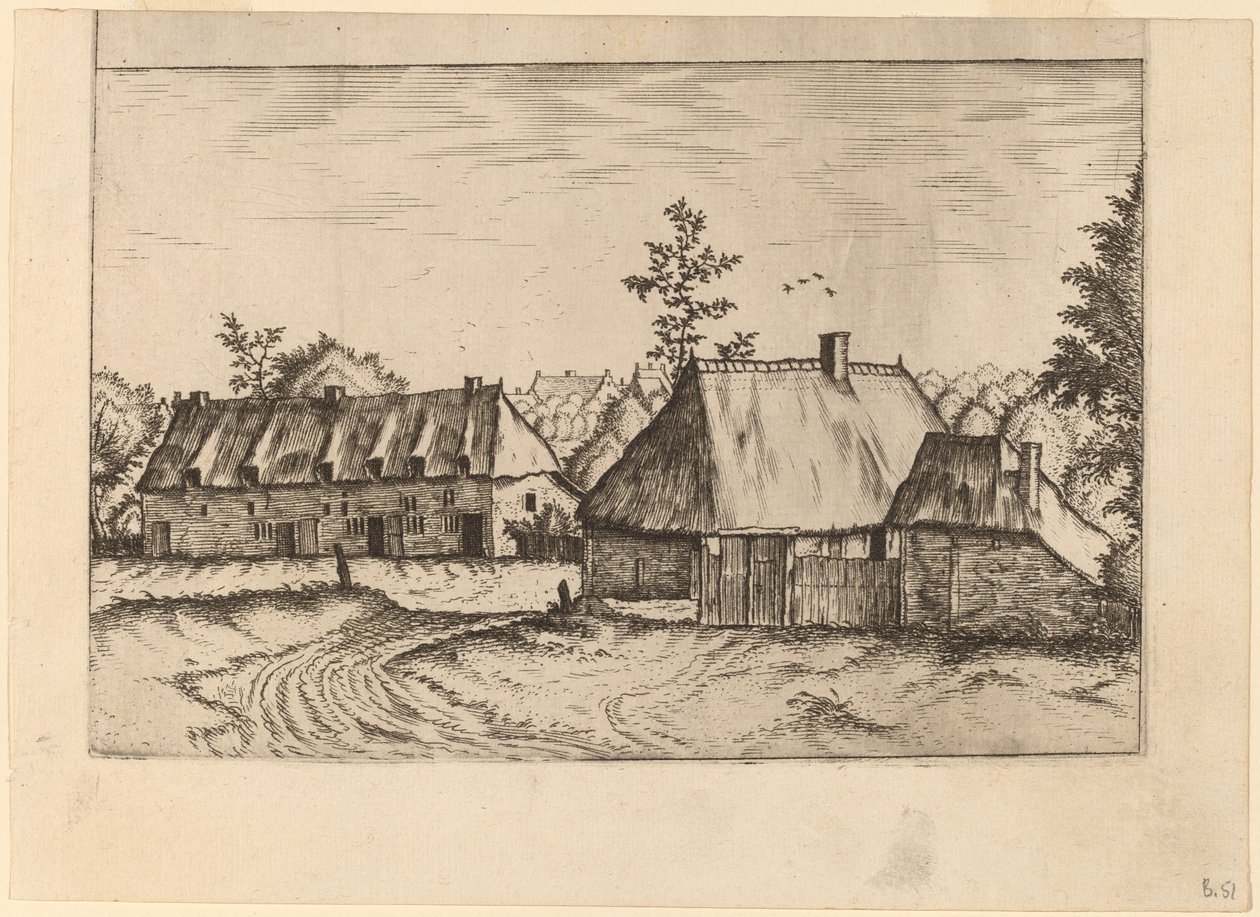Gård og Husrække af Johannes van Doetechum, the Elder and Lucas