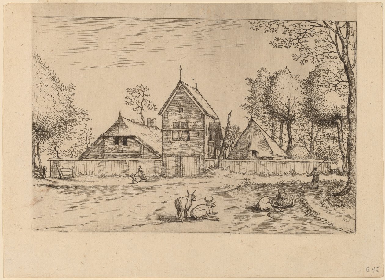 Bondegård af Johannes van Doetechum, the Elder and Lucas