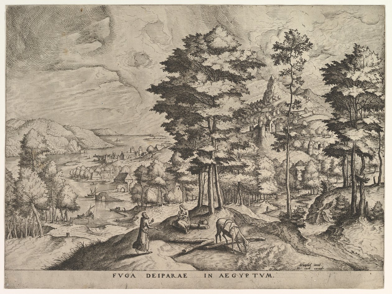 Flyvning til Egypten Flyvning til Egypten fra The Large Landscapes, ca. 1555-56. af Johannes van Doetecum I